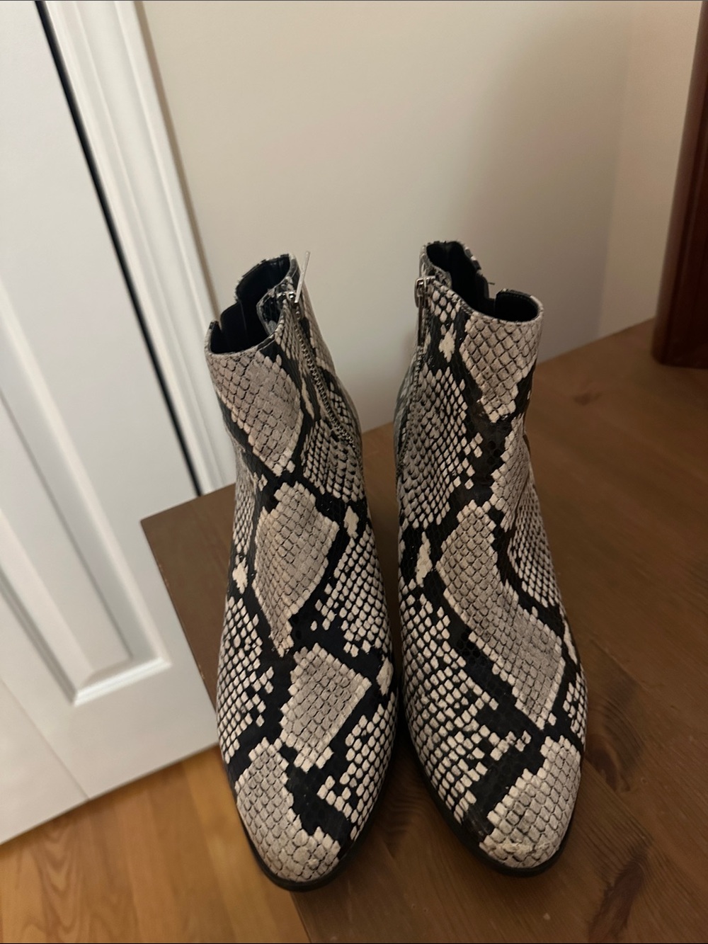 Calvin Klein Snake Print Ankle Booties US 6.5